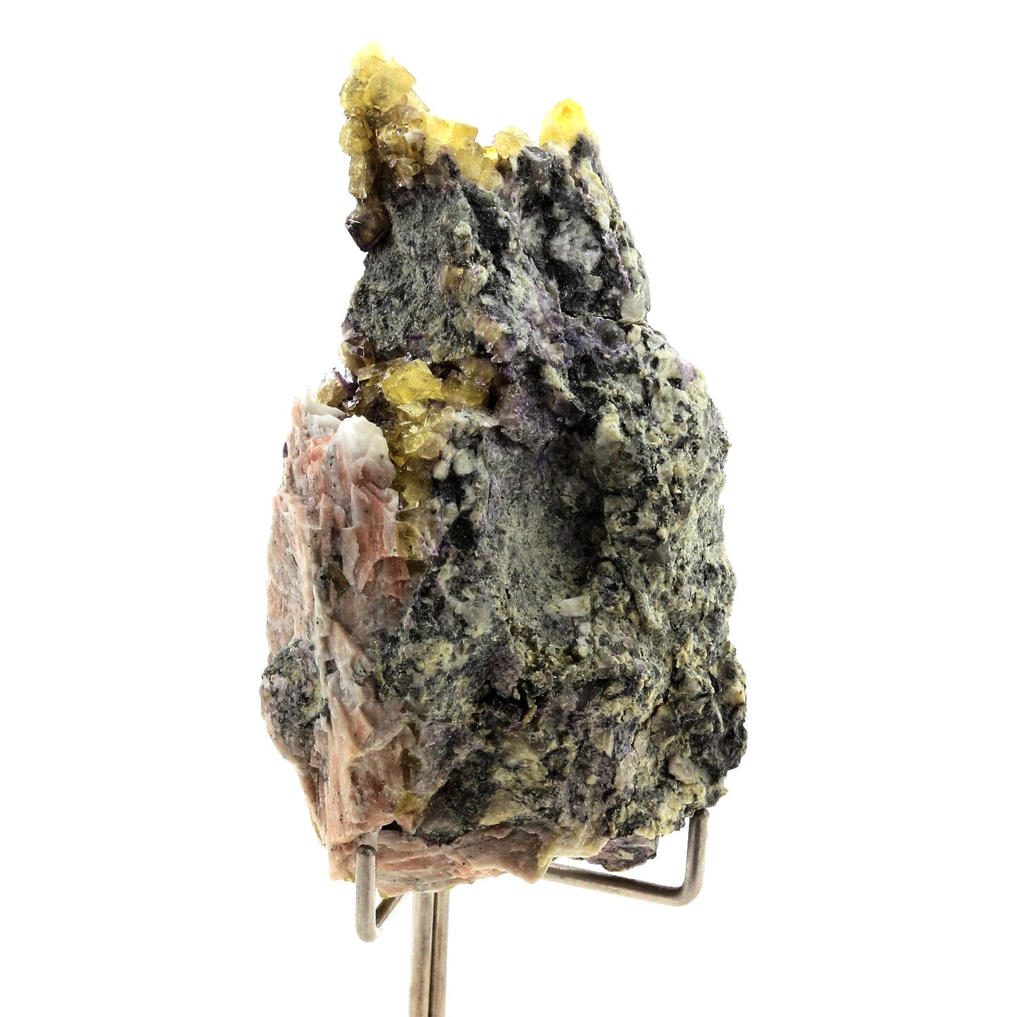 Fluorite jaune + baryte. 307.4 carats. Saint-Péray, Ardèche, France