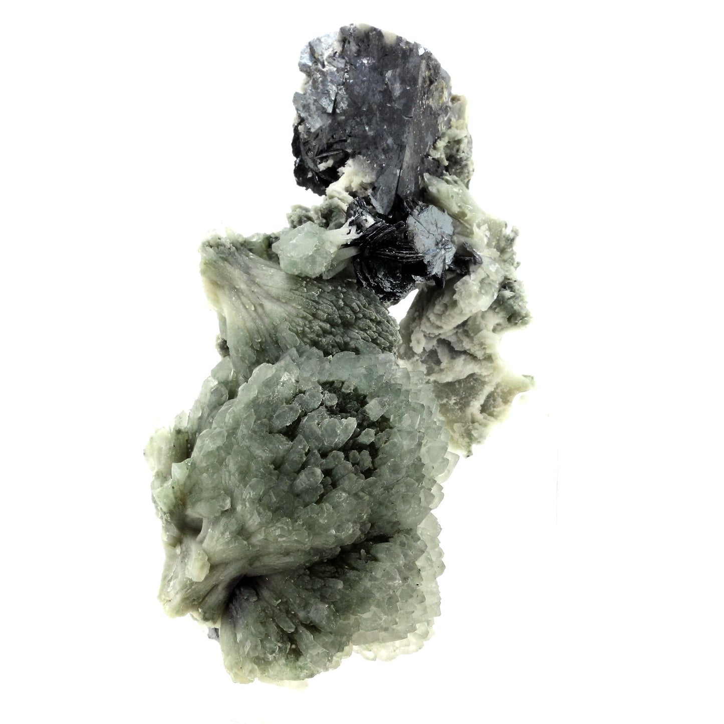 Quartz prase + Galène + Hematite. 931.0 carats. Jiangxi Province, Chine