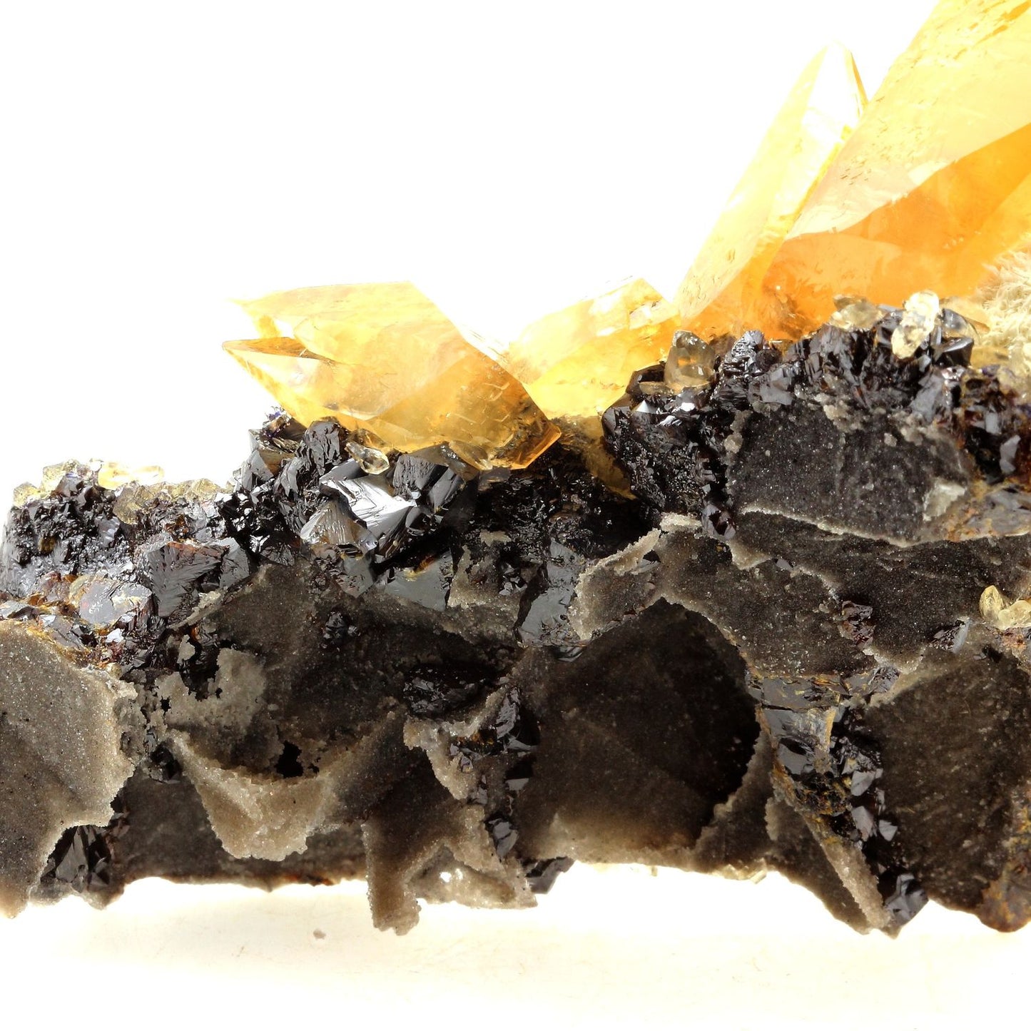 Calcite + Sphalerite. 2237.0 carats. Elmwood mine, Carthage, Tennessee, USA