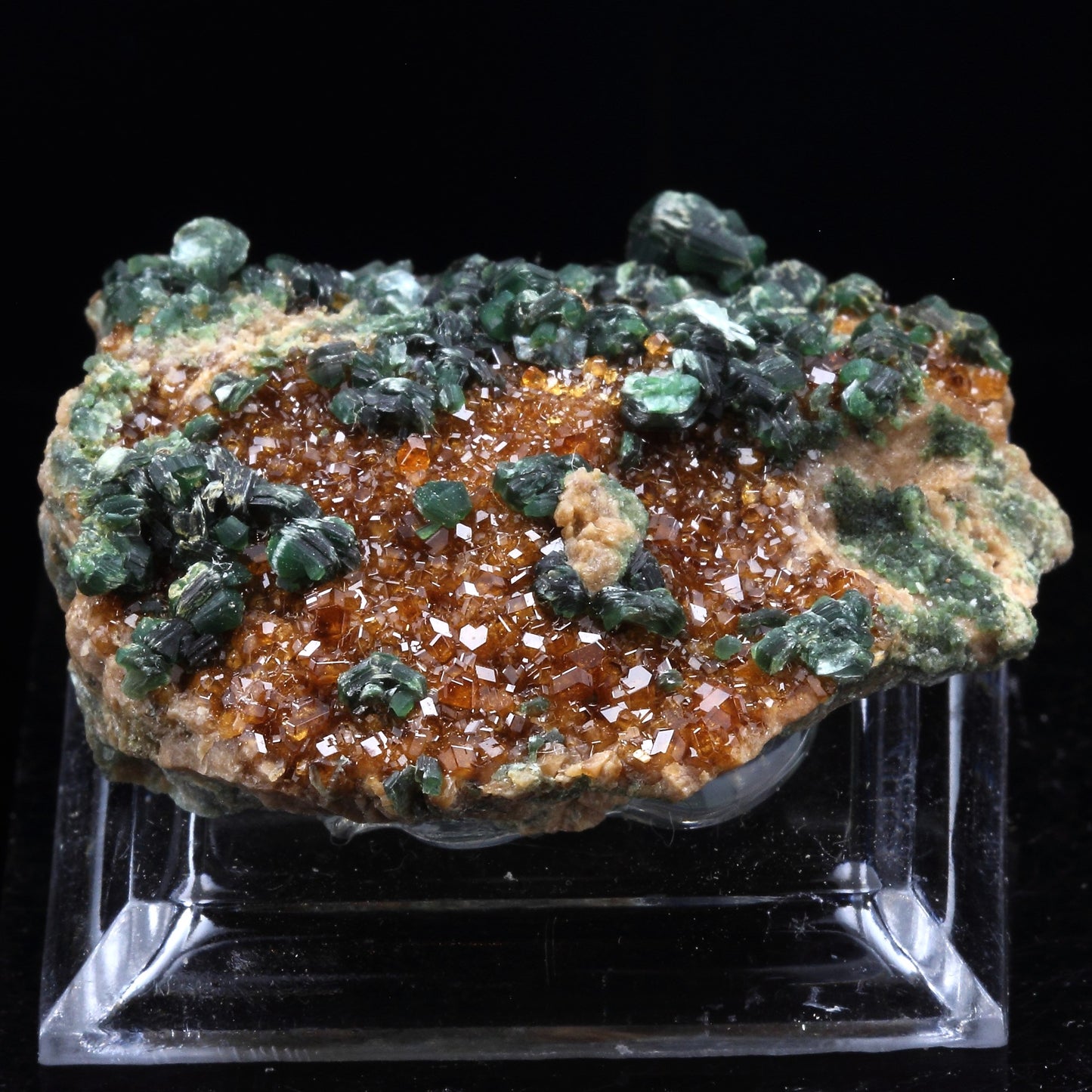 Grenat Hessonite + Clinochlore. 195.5 carats. Val de Suza, Piedmont, Italie