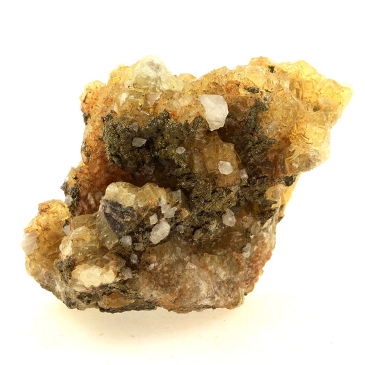Fluorite + Pyrite + Calcite. 992.5 carats. Villabona Mines, Asturias, Espagne
