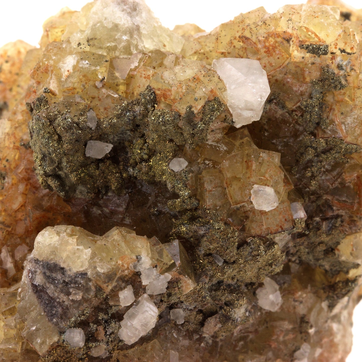Fluorite + Pyrite + Calcite. 992.5 carats. Villabona Mines, Asturias, Espagne