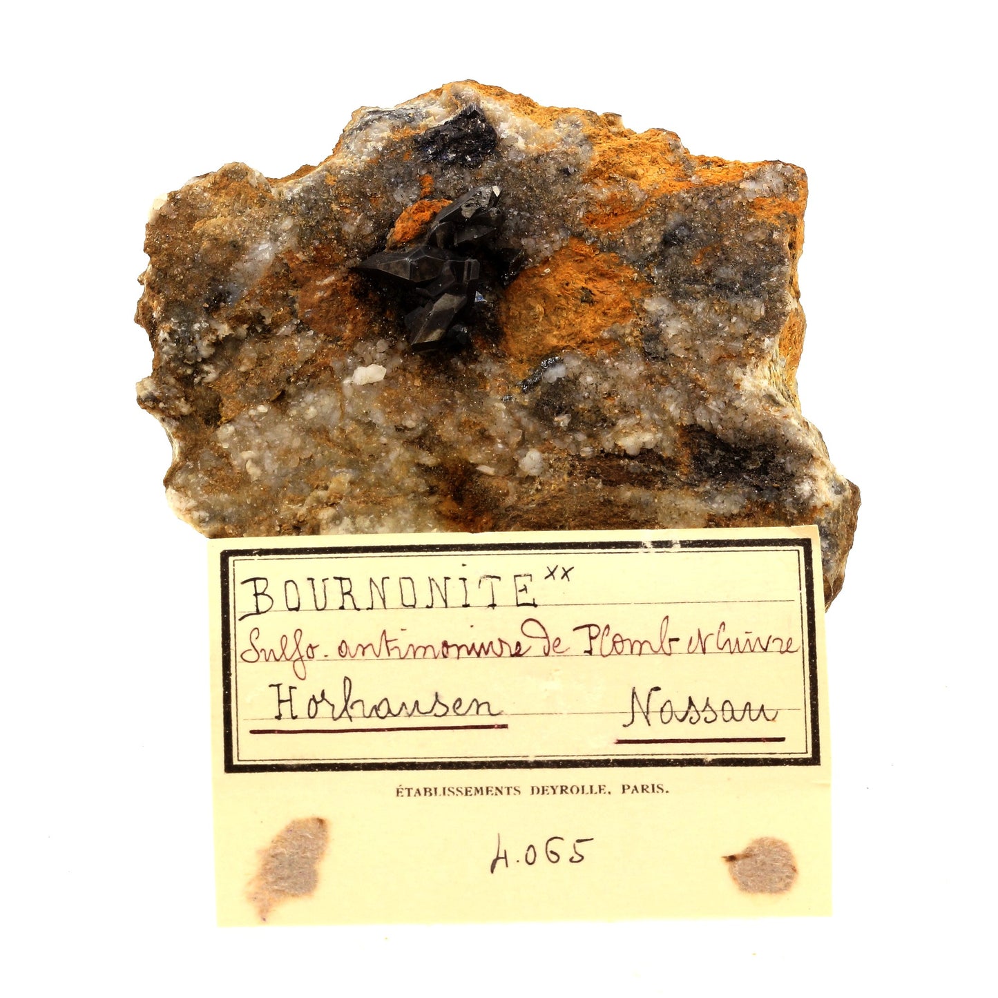 Bournonite. 1939.0 carats. Horhausen, Altenkirchen, Rhineland-Palatinate, Allemagne