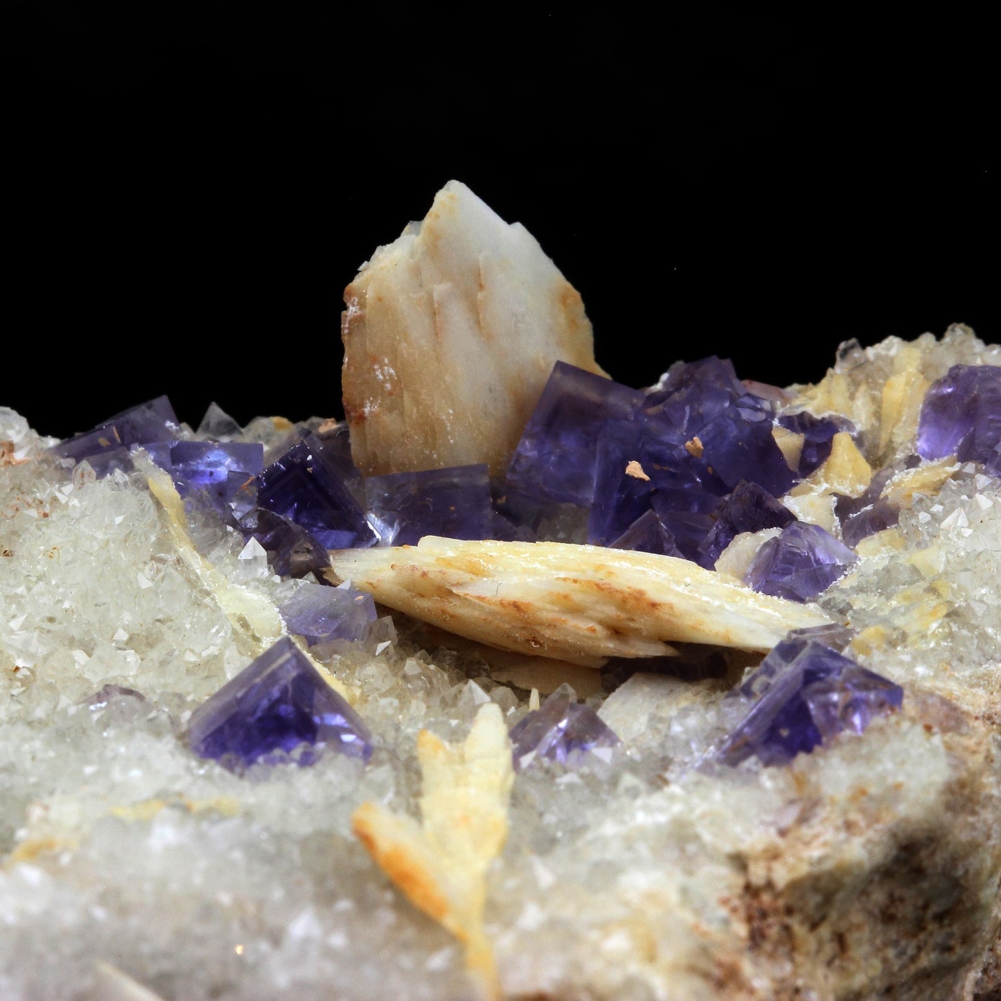 Fluorite + Baryte + Quartz. 994.0 carats. La Cabaña, Berbes, Asturias, Espagne