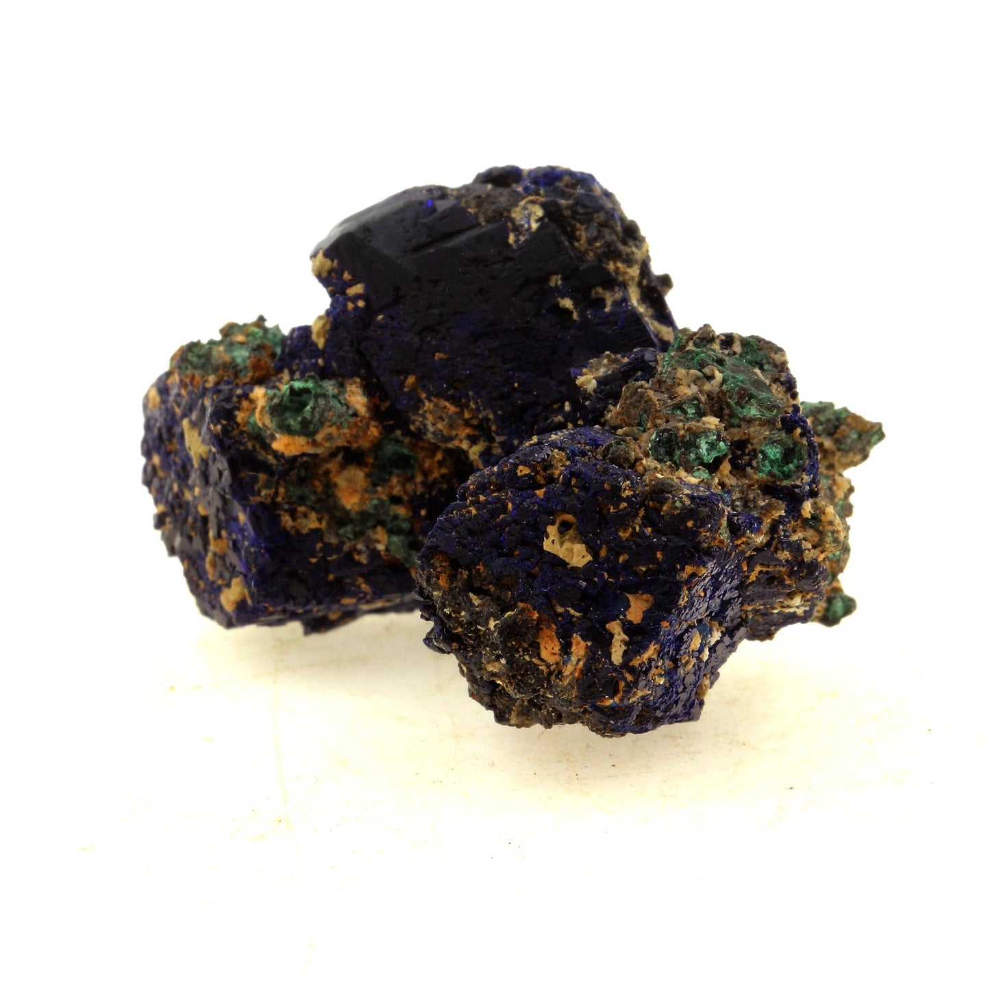 Chessylite (Azurite) + Cuprite. 175.5 carats. Chessy-les-Mines, France