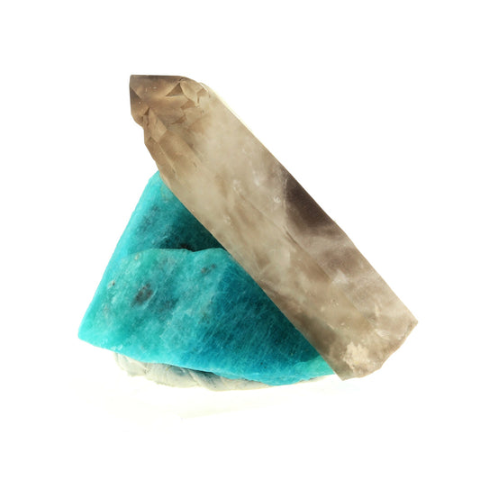 Amazonite + Quartz Fumé. 429.5 carats. En provenance de Smoky Hawk claim, Teller Co, Colorado, USA