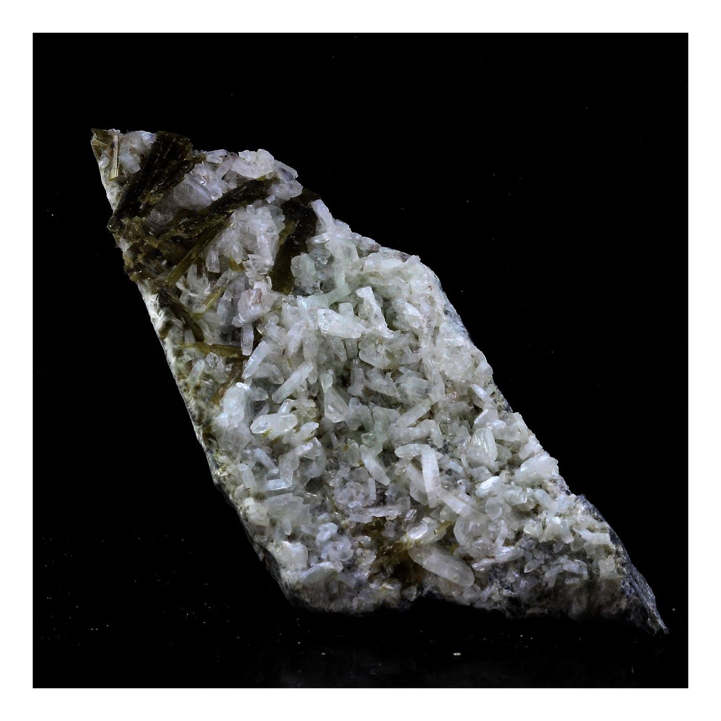 Albite + Epidote (1992) mineral. 192.65 carats. En provenance de Le Sambuis, Saint-Colomban-des-Villards, Saint-Jean-de-Maurienne, Savoie, Auvergne-Rhône-Alpes, France