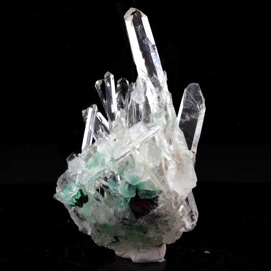Quartz + Chalcopyrite + Malachite. 136.0 carats. La Gardette Mine, Bourg d'Oisans, Isère, France