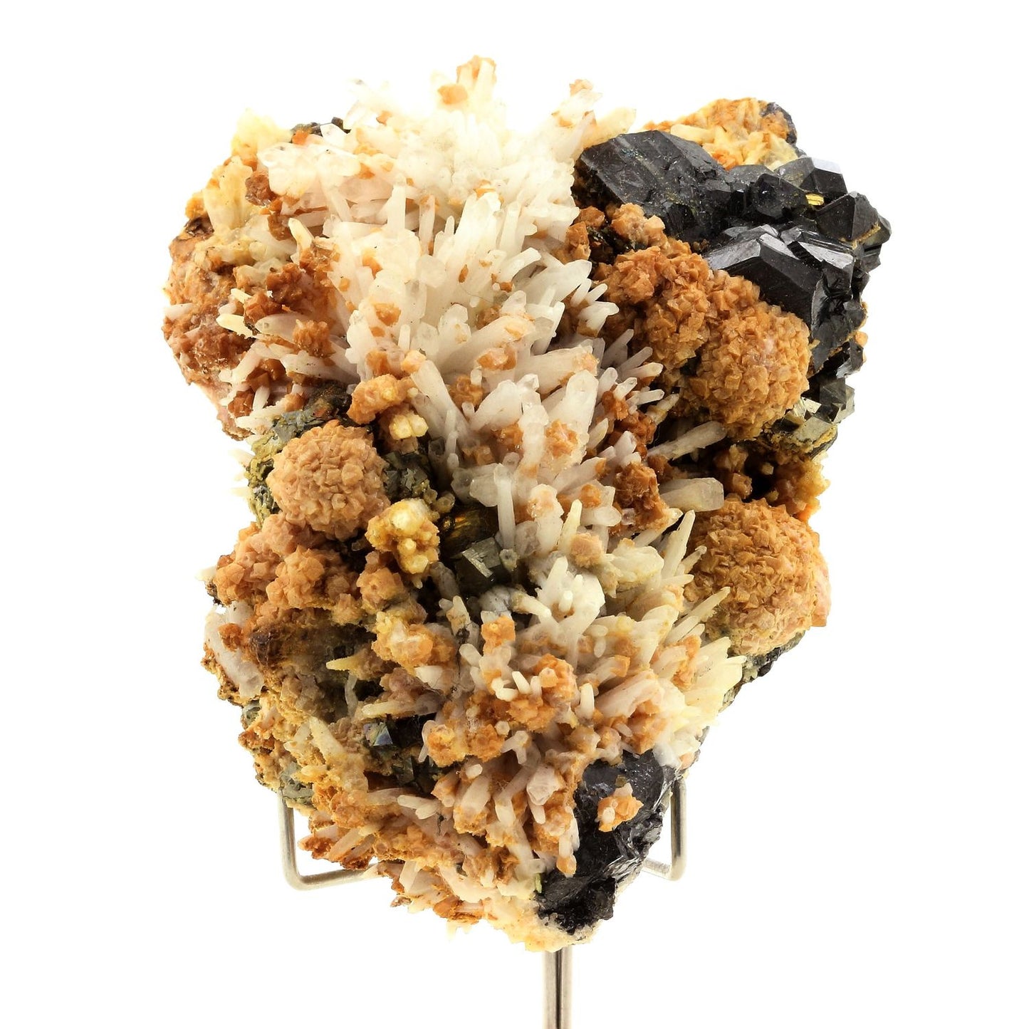 Rhodochrosite, Calcite, Sphalerite, Arsenopyrite, Pyrite, Quartz. 1888.5 carats. Trepča Stari Trg Mine, Kosovo