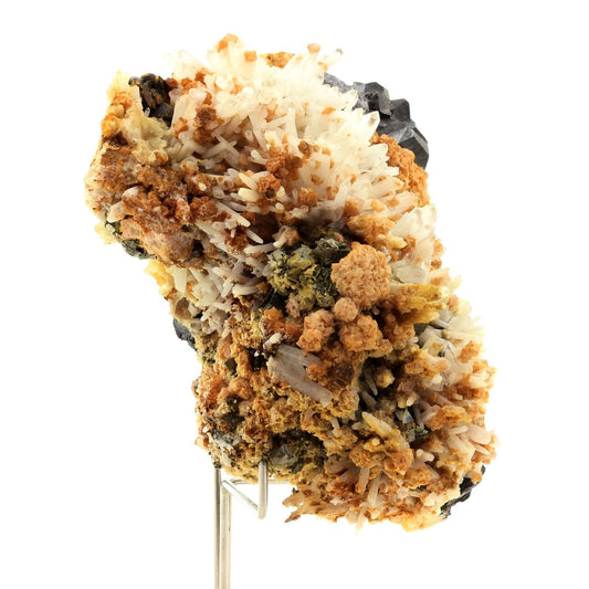 Rhodochrosite, Calcite, Sphalerite, Arsenopyrite, Pyrite, Quartz. 1888.5 carats. Trepča Stari Trg Mine, Kosovo