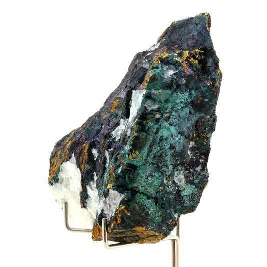 Chalcopyrite + Fluorite + Malachite. 1223.70 carats. Mont-Roc Mine, Tarn, France
