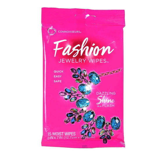 Lingette nettoyante pour Bijoux fantaisie. 15 Lingettes. Connoisseurs Fashion Wipes