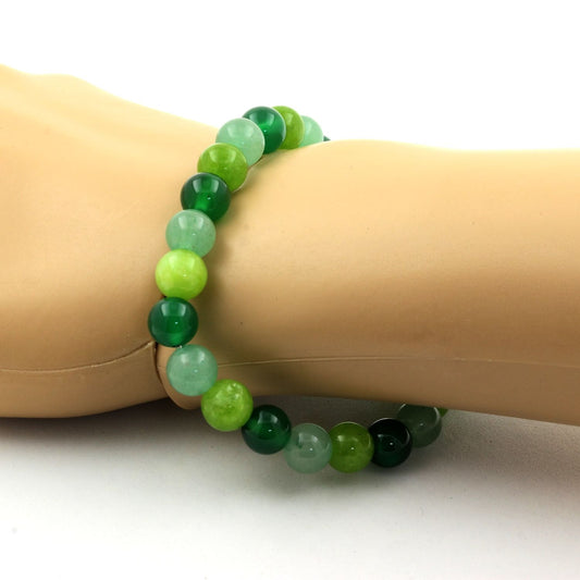 Aventurine + Péridot + Agate verte. Bracelet Perles naturelles