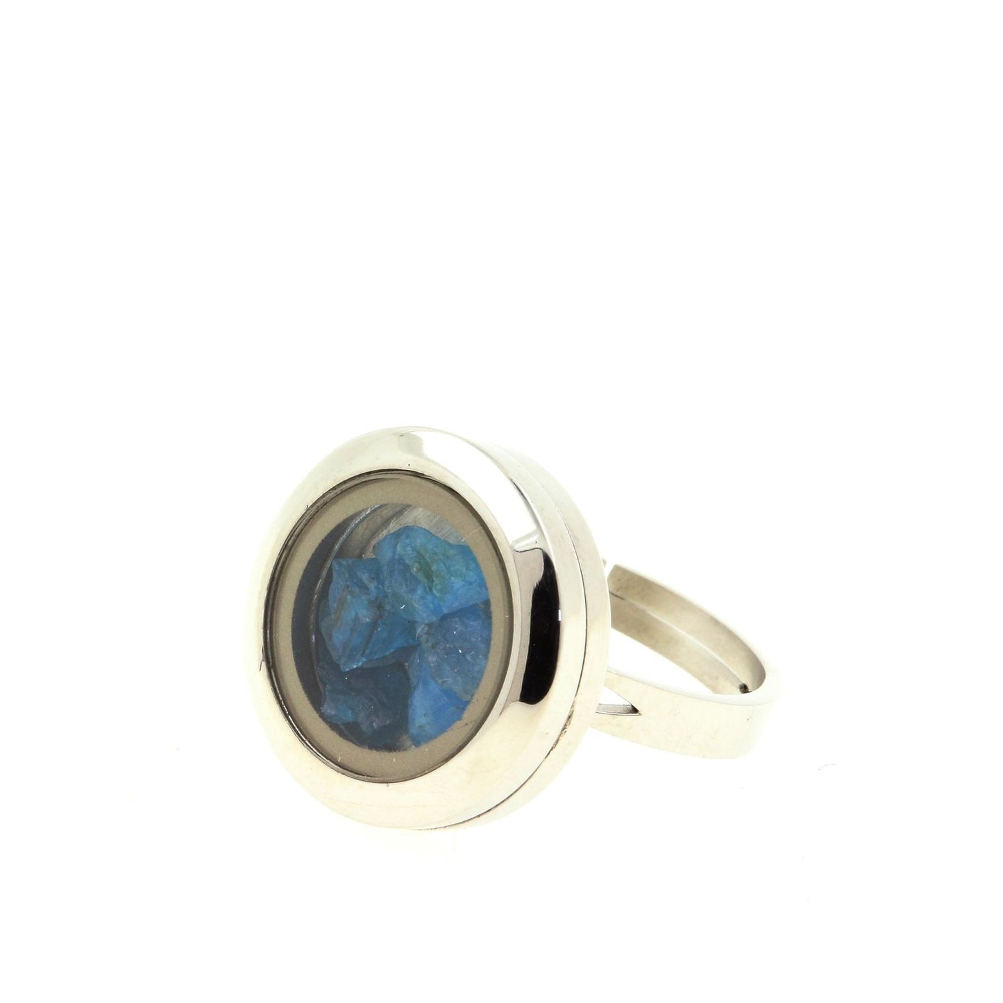 Bague Apatite bleu neon