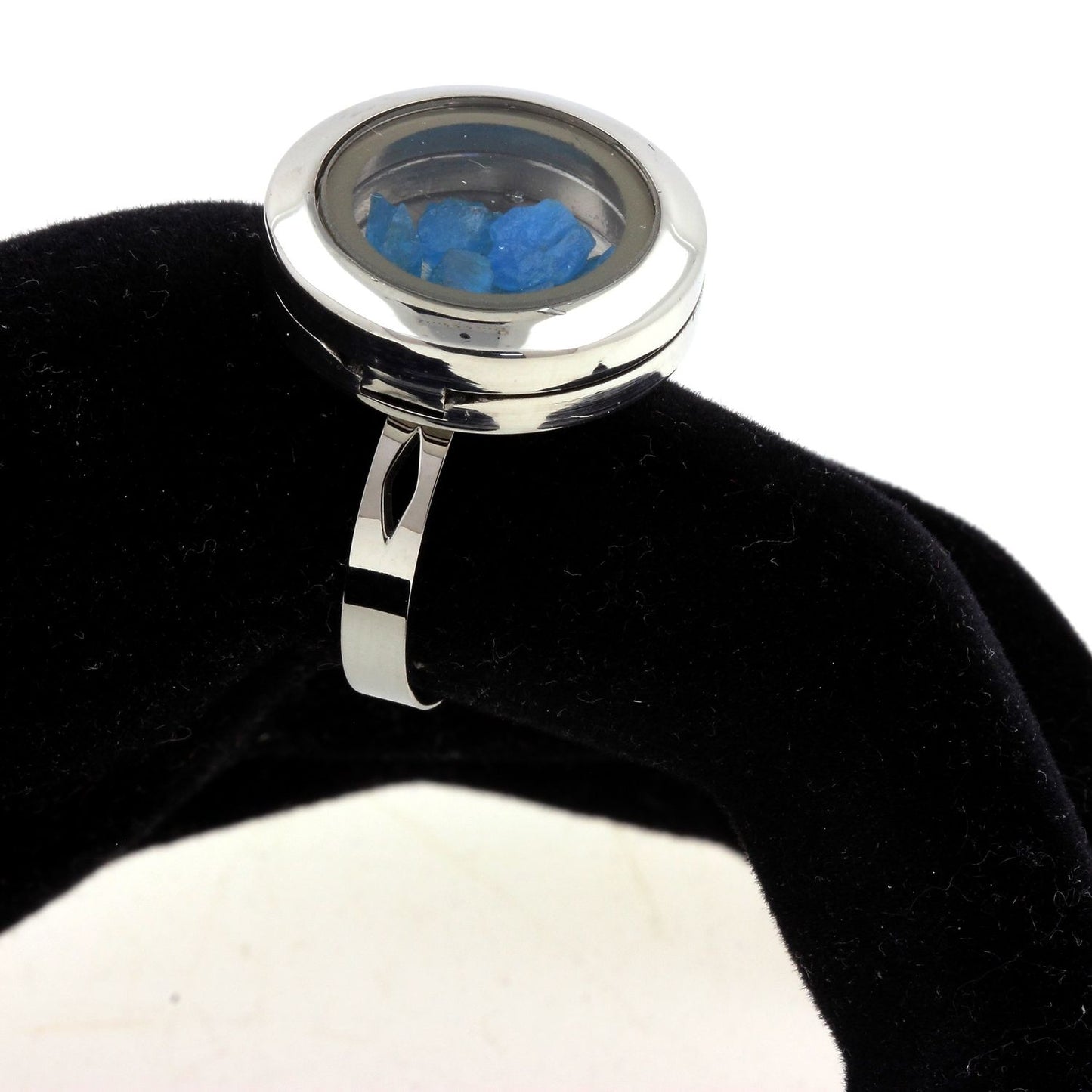 Bague Apatite bleu neon