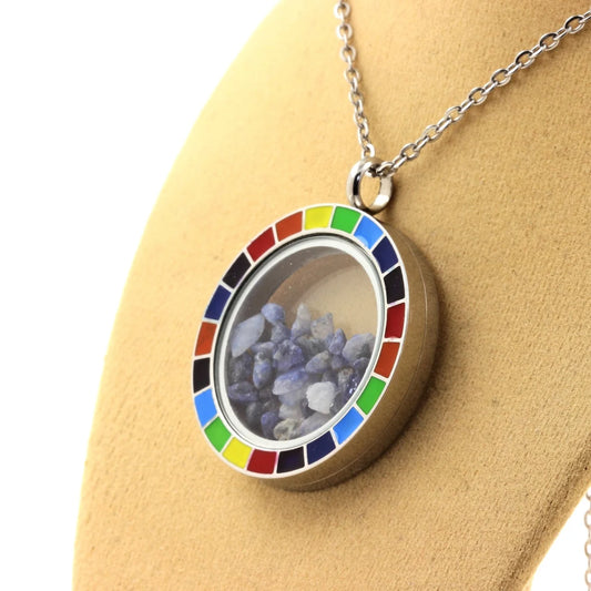 Collier Benitoite brut modèle Arc-en-ciel
