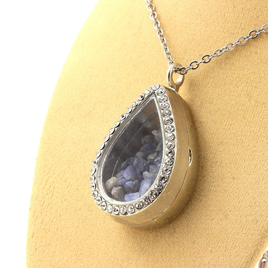 Collier Benitoite brut modèle goutte