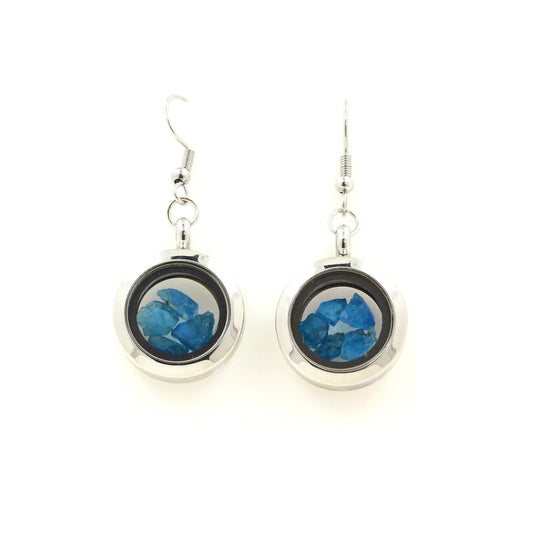 Boucles d'oreille Apatite bleu neon