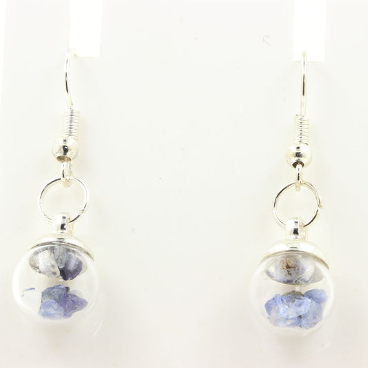 Boucles d'oreille Benitoite brut