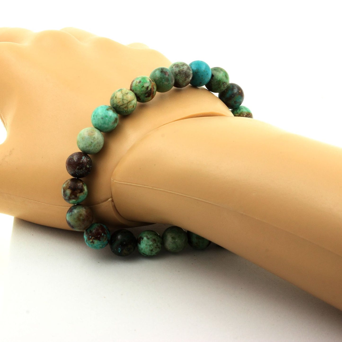 Chrysocolle de Namibie. Bracelet en Perles naturelles