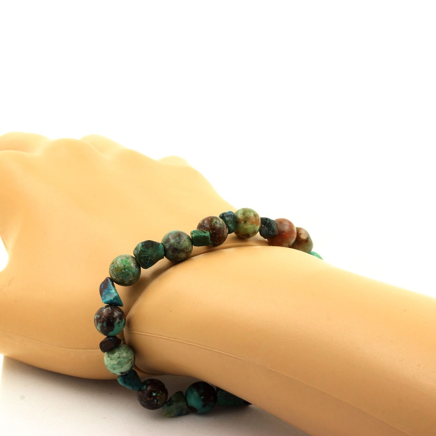 Chrysocolle des USA + Perles Chrysocolle de Namibie. Bracelet Perles naturelles