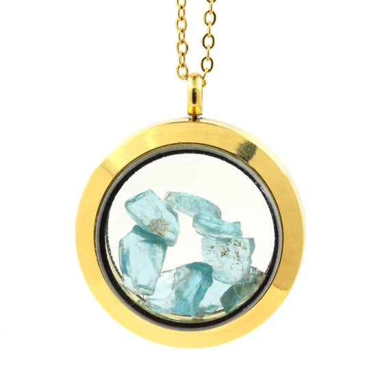Collier Apatite Paraiba Modèle Médaillon