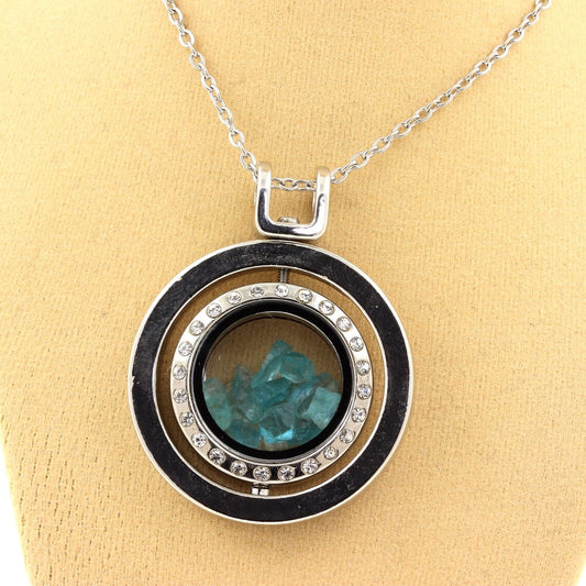 Collier Apatite bleu neon modèle Sablier Sphérique