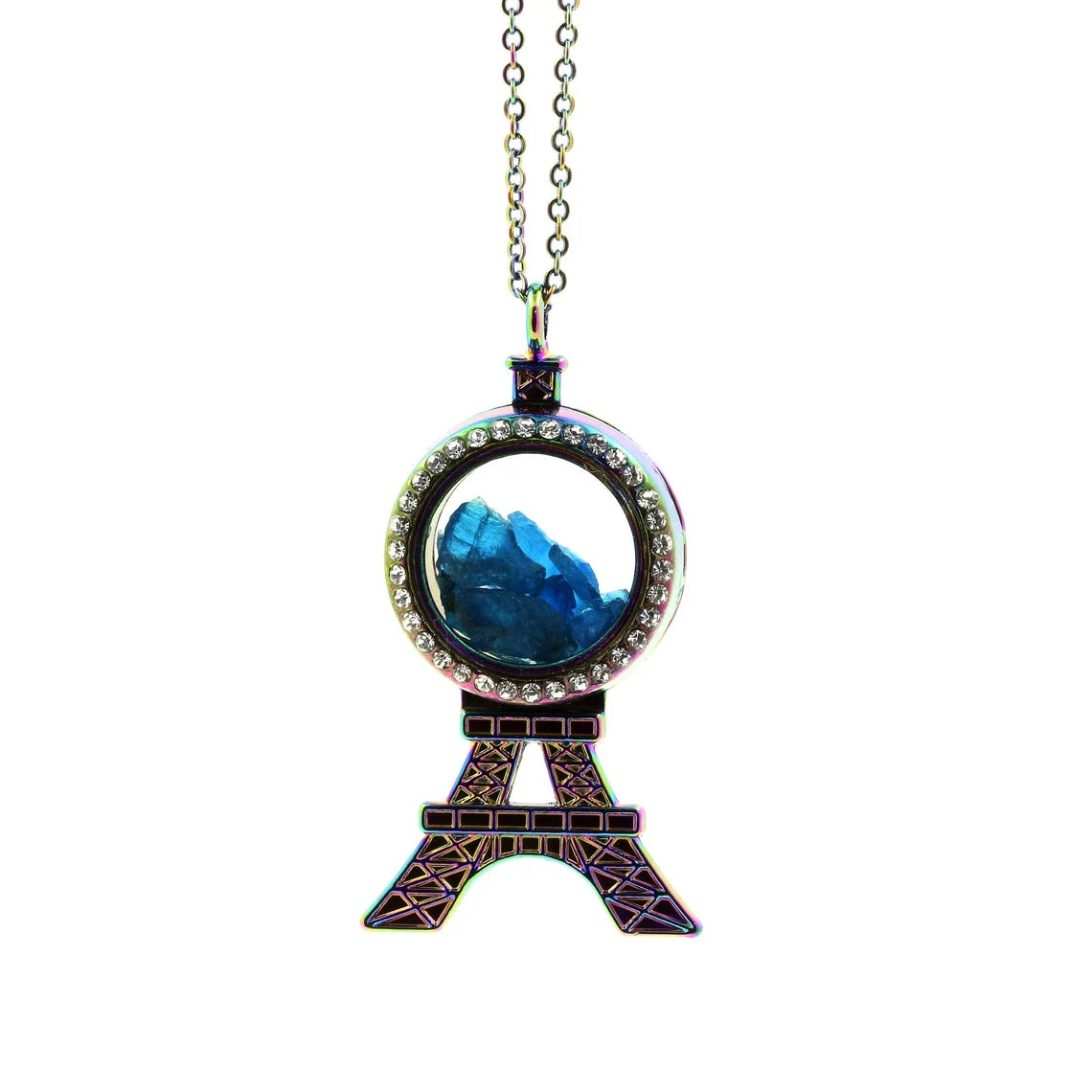 Collier Apatite bleu neon modèle France