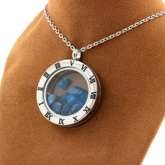 Collier Apatite bleu neon modèle Horloge