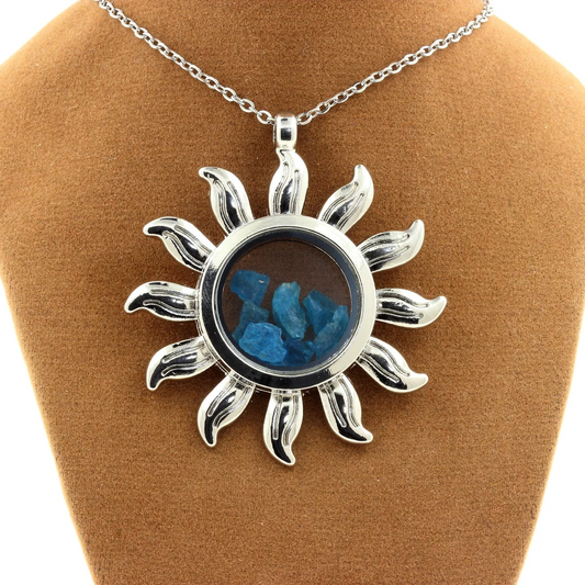 Collier Apatite bleu neon modèle Soleil