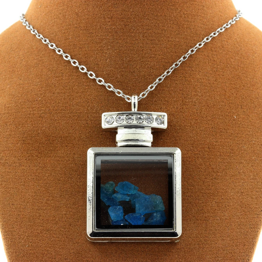 Collier Apatite bleu neon modèle flacon