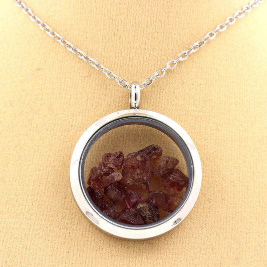 Collier Grenat Rhodolite Modèle Médaillon