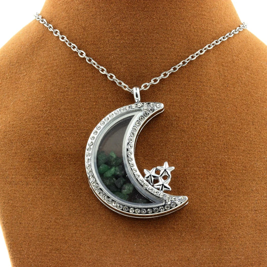 Collier Grenat Tsavorite brut modèle Lune