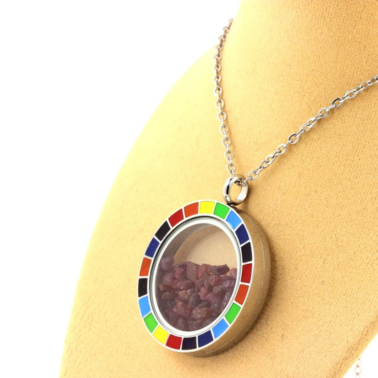 Collier Saphir brut modèle Arc-en-ciel