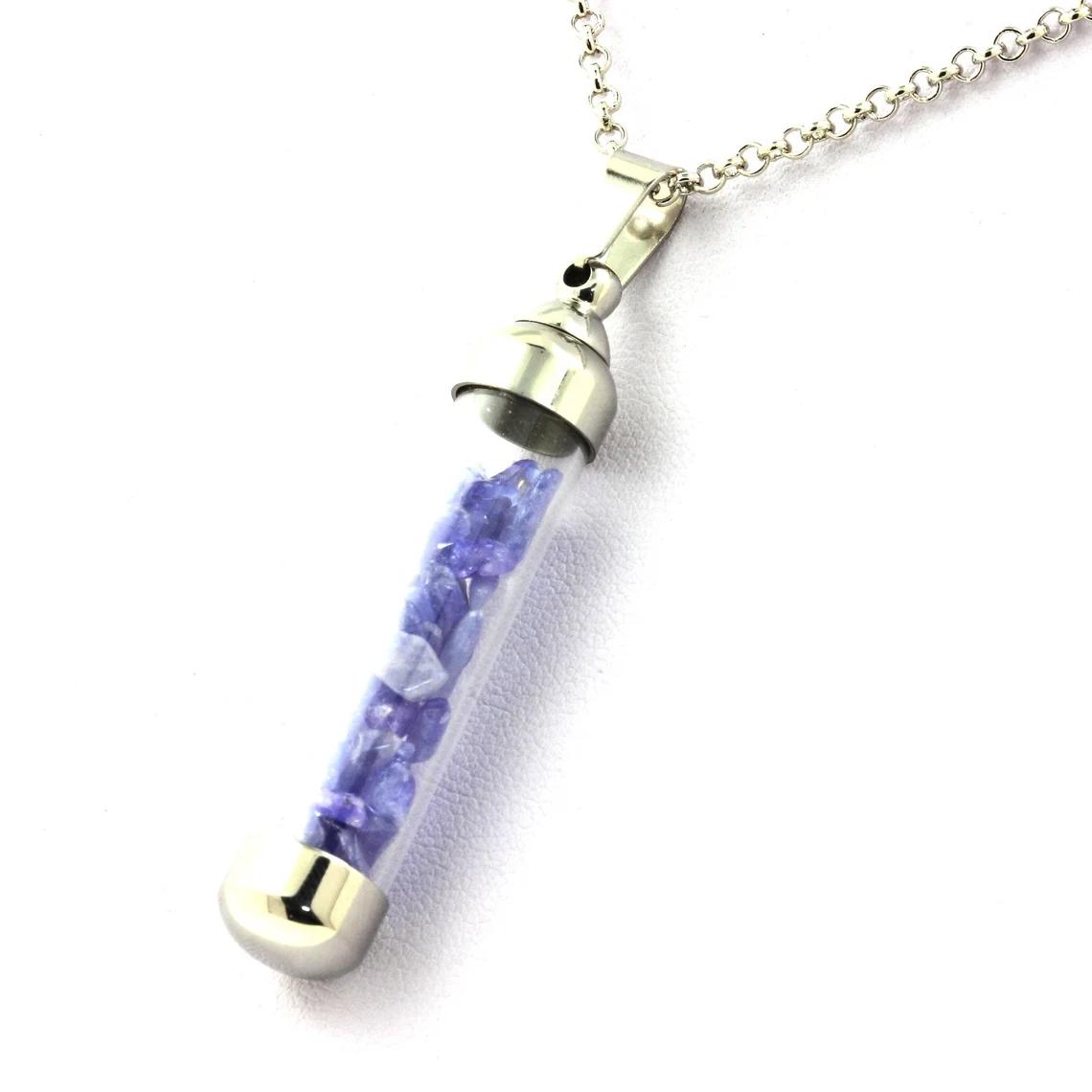Collier Tanzanite brut modèle tube 50 mm