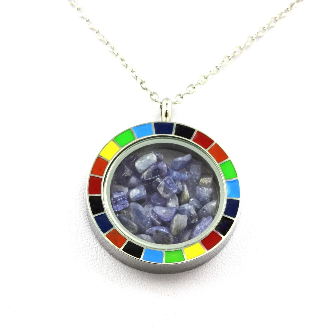 Collier Tanzanite brut modèle Arc-en-ciel