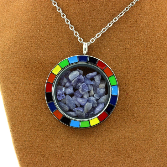 Collier Tanzanite brut modèle Arc-en-ciel