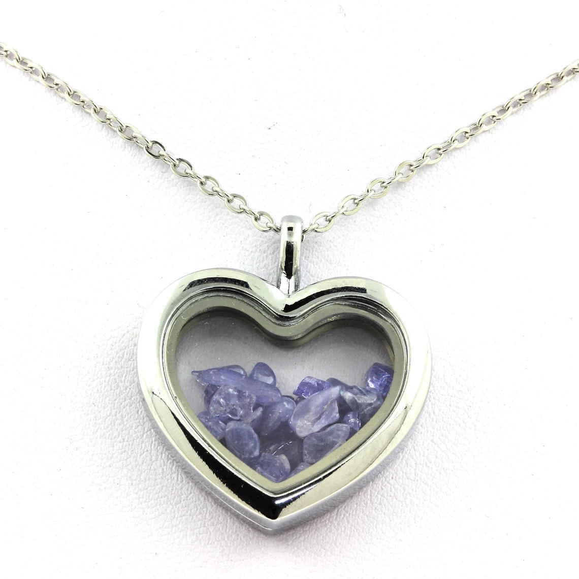 Collier Tanzanite brut modèle coeur