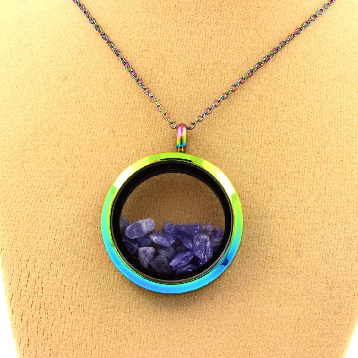 Collier Tanzanite brut modèle multicolore