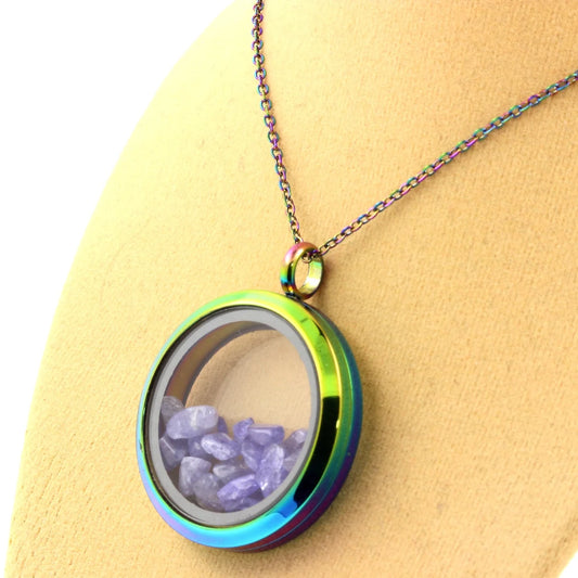 Collier Tanzanite brut modèle multicolore