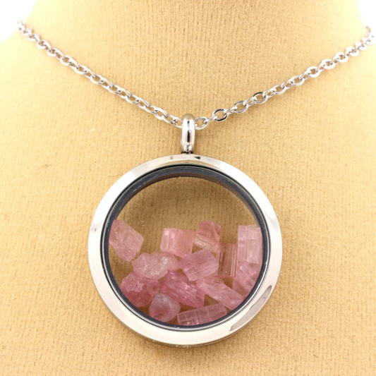 Collier Tourmaline rose Modèle Médaillon