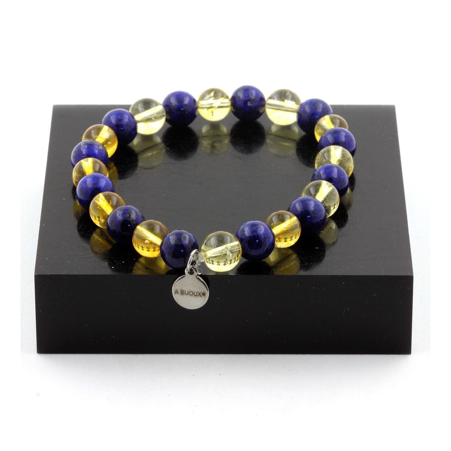 Lapis Lazuli + Citrine. Bracelet en Perles naturelles