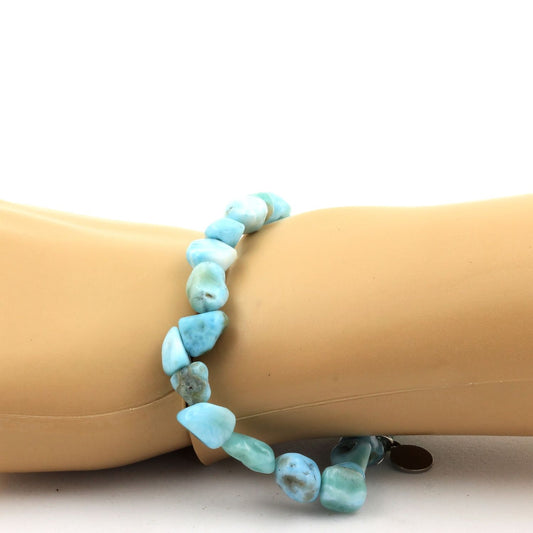 Larimar de République dominicaine. Bracelet en pierres naturelles