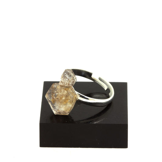 Bague Quartz Diamant à inclusions de pétrole