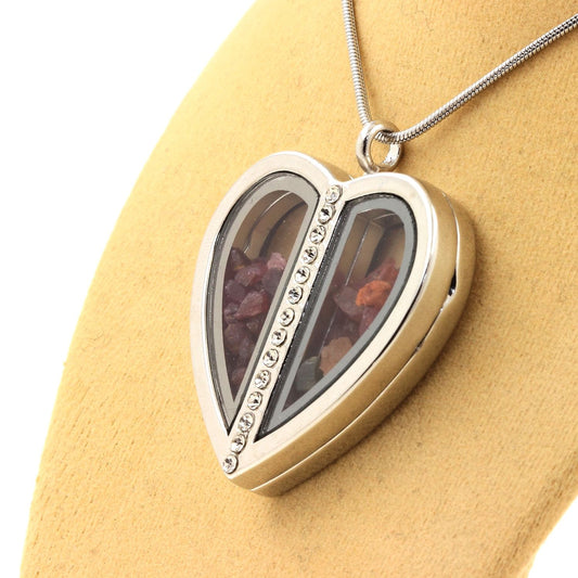 Collier Rubis + Tourmaline multicolore naturels modèle coeur