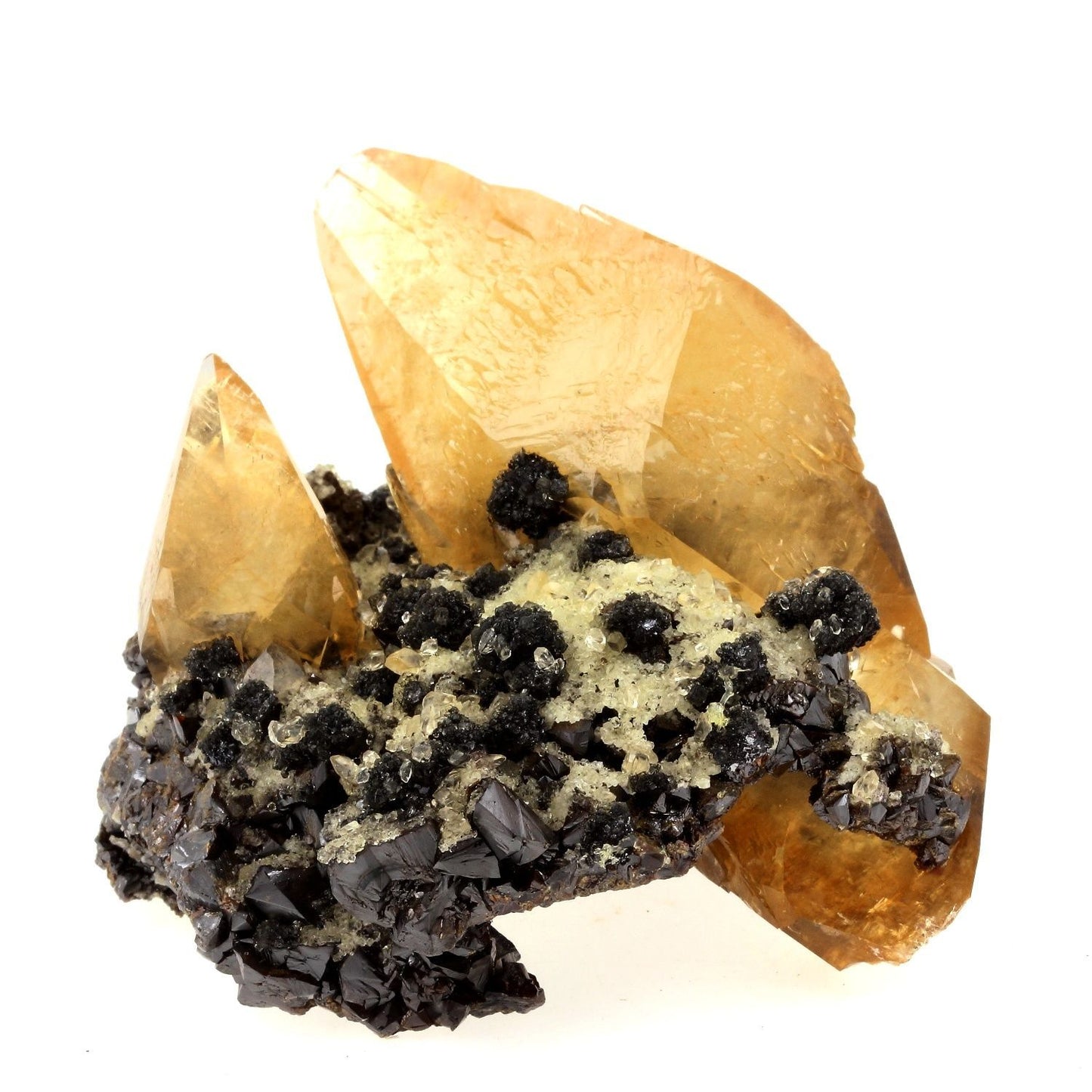 Calcite + Sphalerite. 1840.0 carats. En provenance de Elmwood mine, Carthage, Smith Co., Tennessee, USA