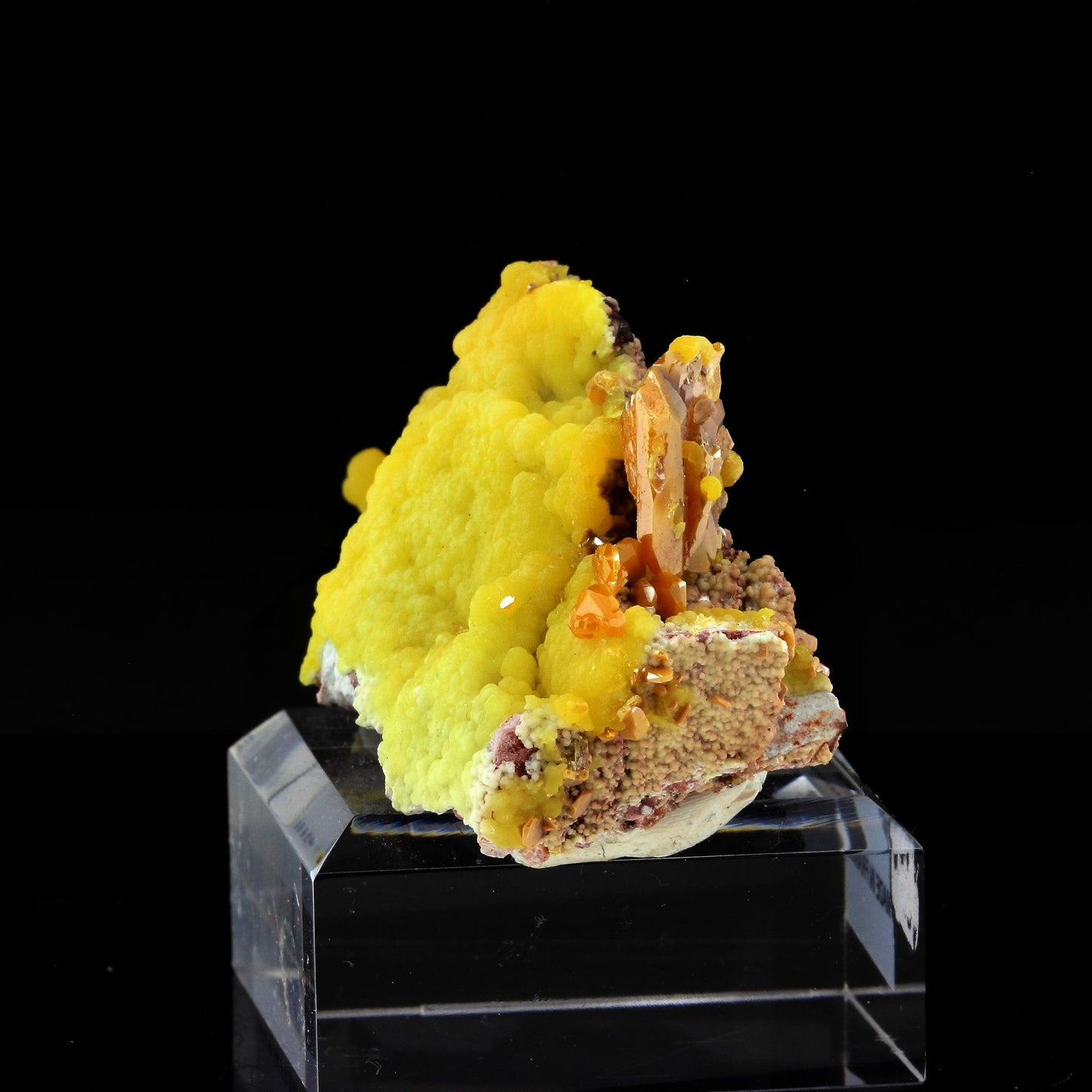 Wulfenite + Mimetite. 485.5 carats. La Morita Mine, Chihuahua, Mexique