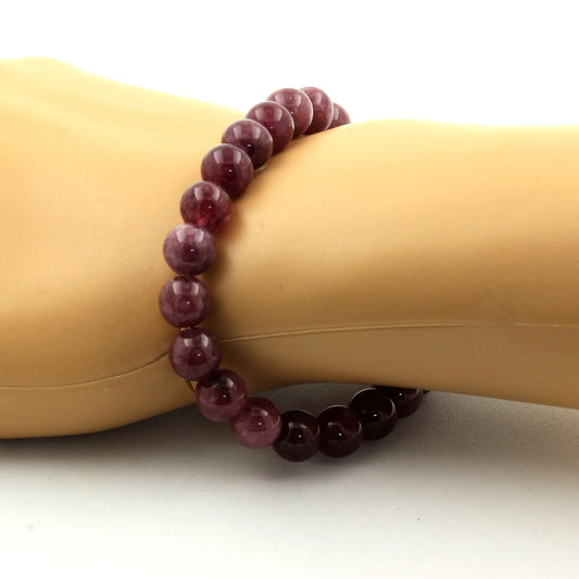 Lépidolite. Bracelet en Perles naturelles