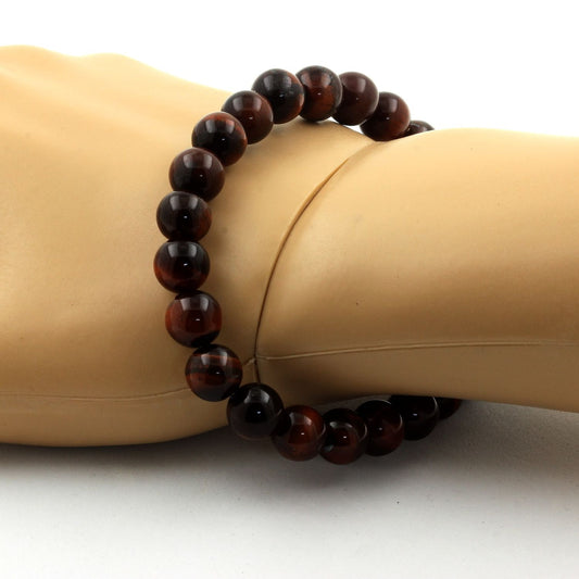 Oeil de Tigre rouge. Bracelet en Perles naturelles