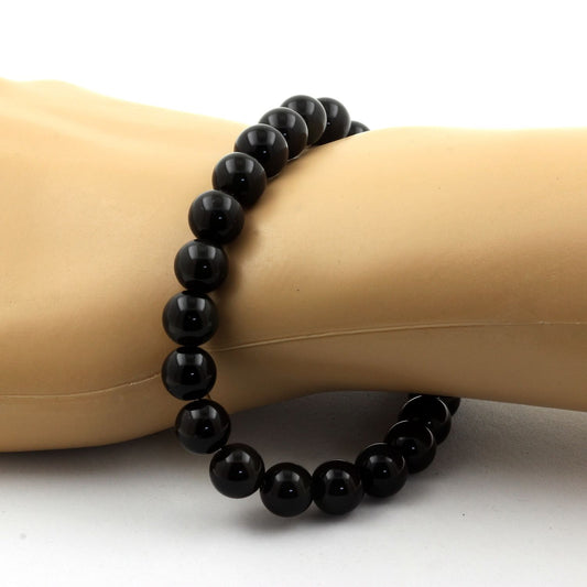 Obsidienne noire. Bracelet en Perles naturelles